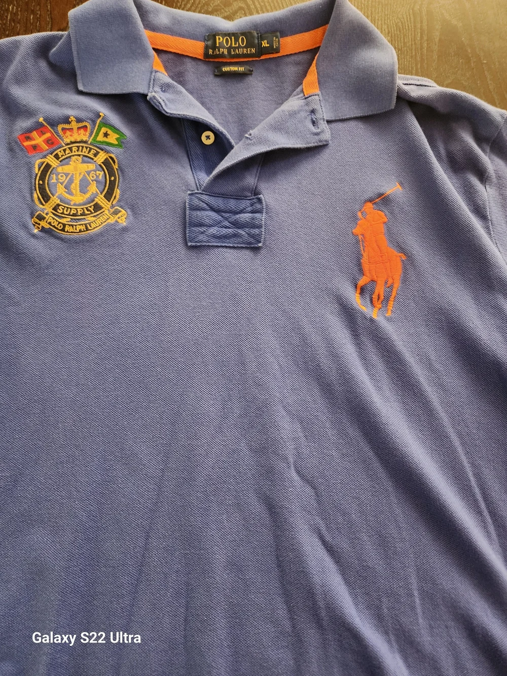 Polo by Ralph Lauren Navy Polo with Orange Trim
